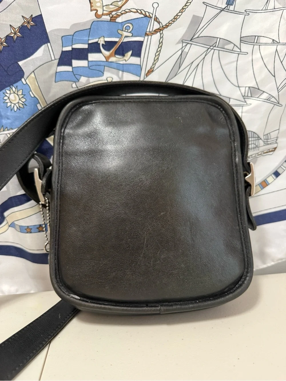 Vintage Coach Black Leather Shoulder/Crossbody Bag